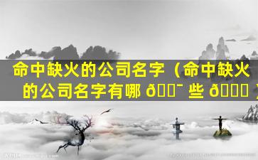 命中缺火的公司名字（命中缺火的公司名字有哪 🐯 些 🐕 ）